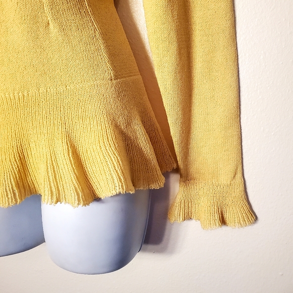 Rare! Retro LEVINO VERNA Yellow Sweater Top Sz. M - Picture 4 of 6